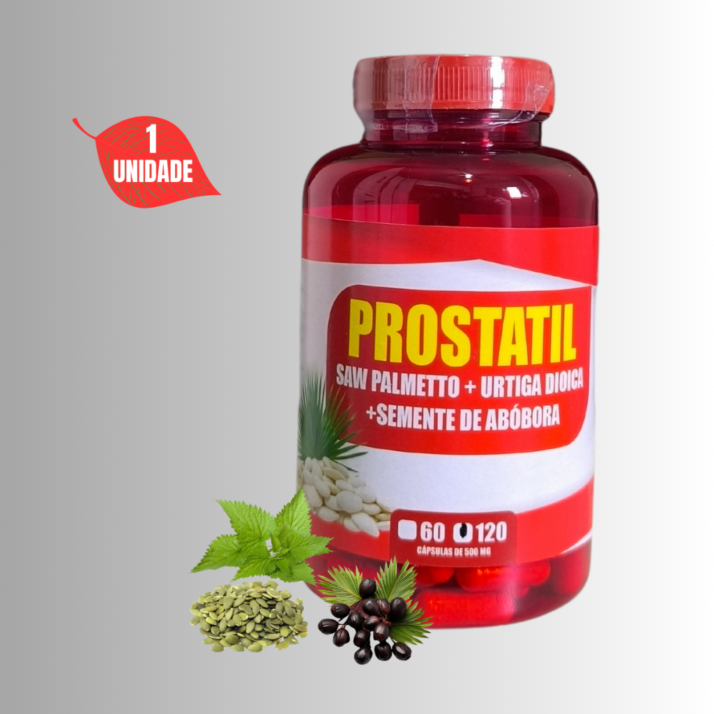 Prostatil - Saw Palmetto+Urtiga Dioica+Semente de Abóbora 500 mg-120 ...