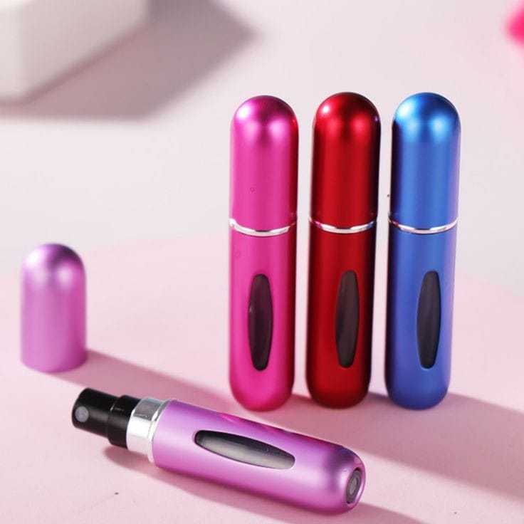 Kit 8 Porta Perfume Recarregavel Portatil Spray 5ml Cores Sortidas