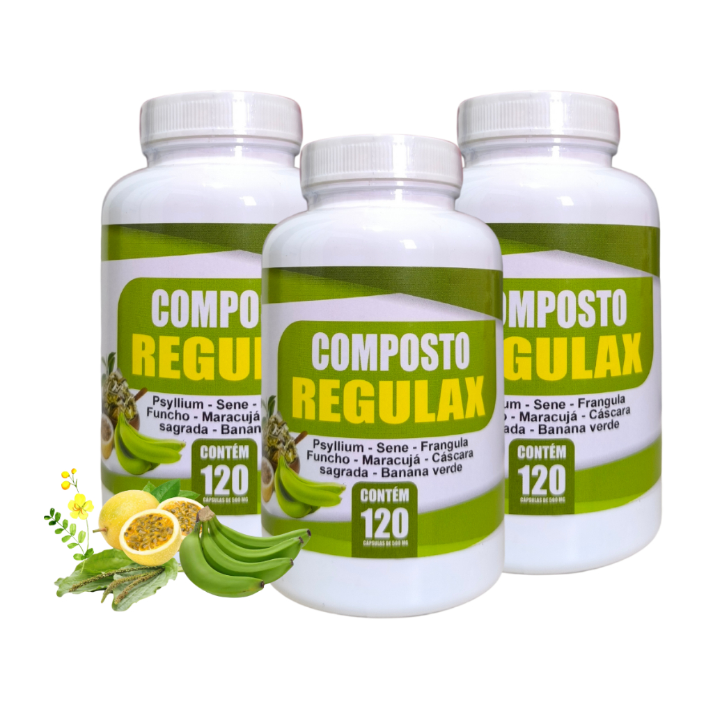 Composto Regulax 500 mg 120 Cápsulas - Psyllium-Sene-Frangula-Funcho ...