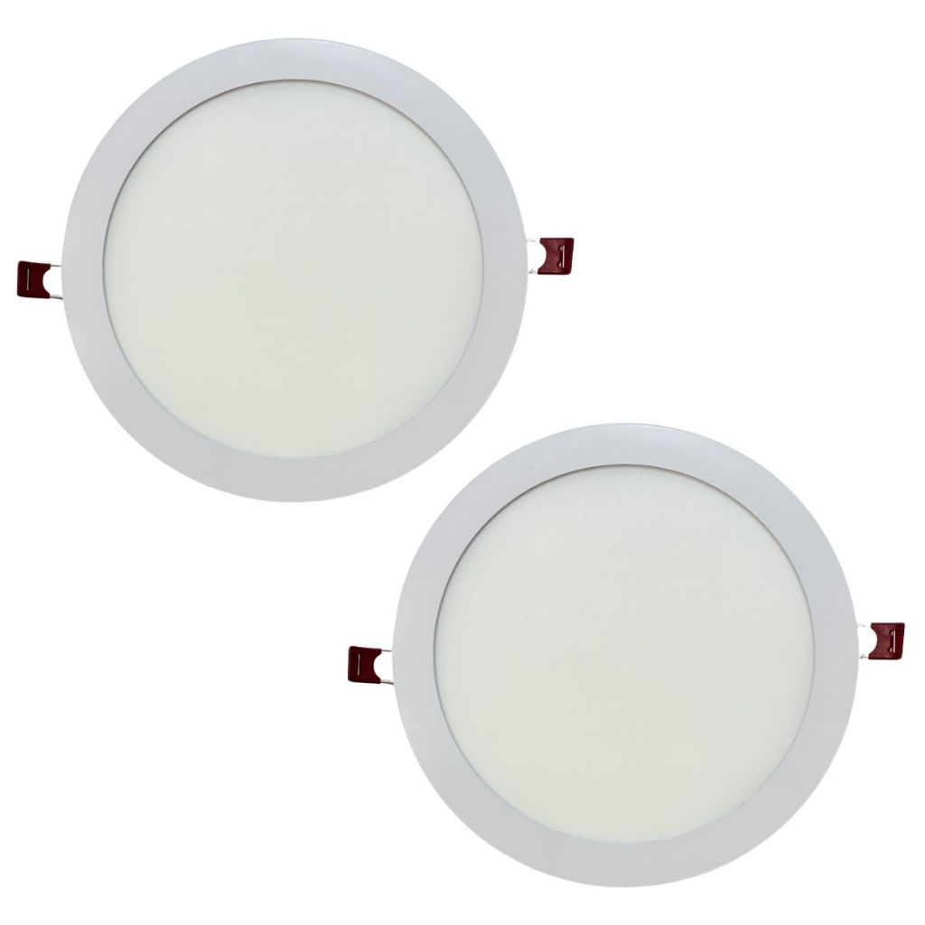 Kit 2 Plafon Embutir Redondo Led 24w Bivolt