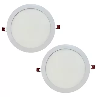 Kit 2 Plafon Embutir Redondo Led 24w Bivolt