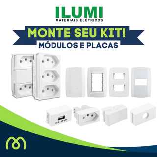 Módulo Tomadas 10A 20A 250v Interruptor Apagador Simples Paralelo Placa Cega Saída Fio Slim Ilumi