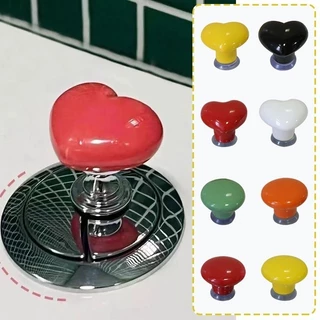 Botão de Descarga em Forma de Coração Decoração Criativa Vaso Sanitário Puxador de Armário Coração Autocolante