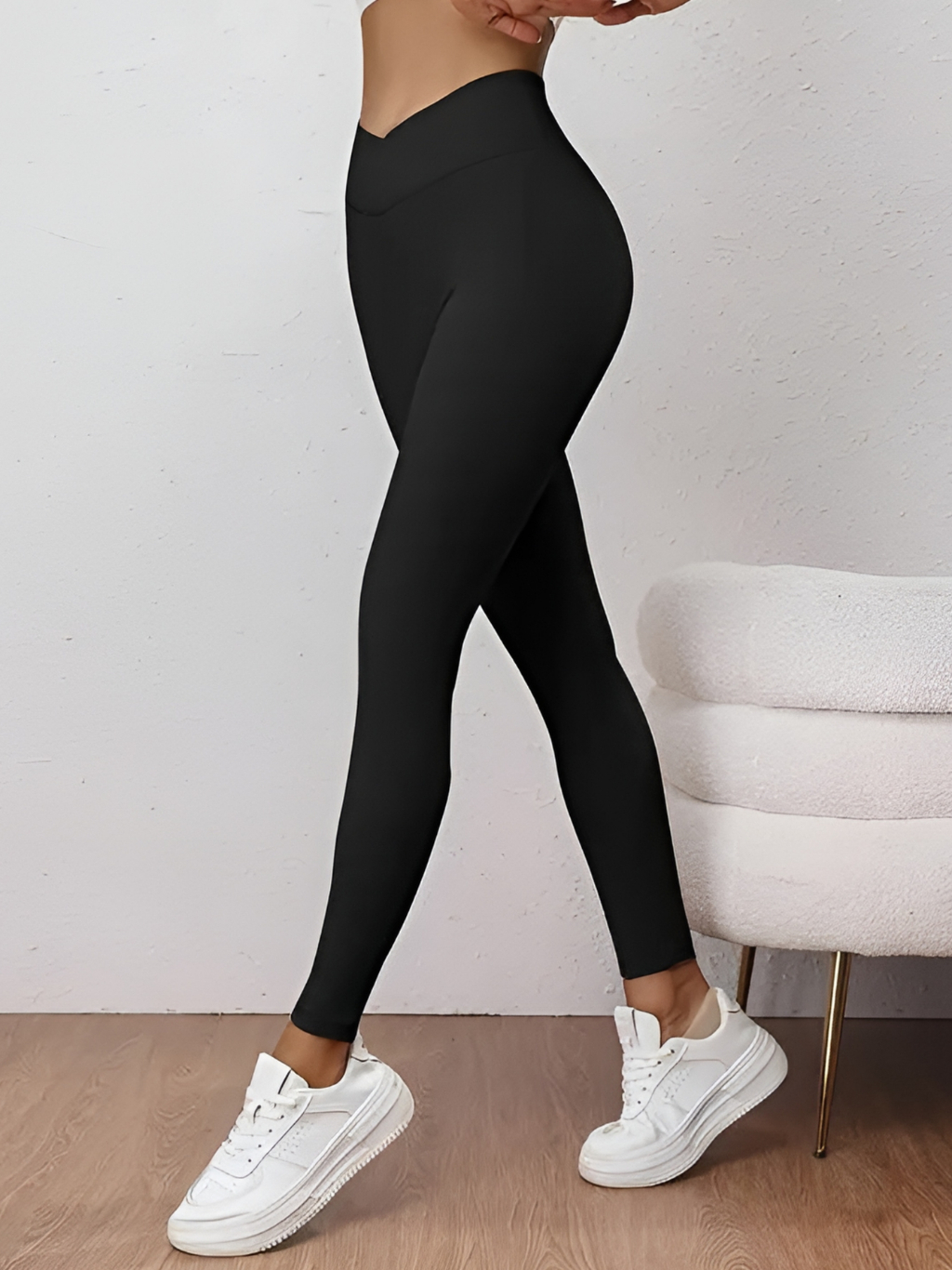 Calça Legging Preta Grossa Encorpada Cintura Alta Moda Feminina