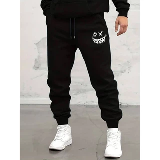 Calça De Moletom Estampada Smile Streetwear Flanelada Masculina Top