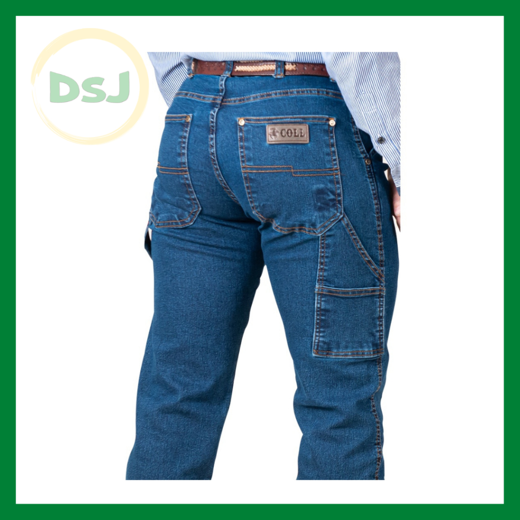 Calça Jeans Masculina Estilo Country Modelo Carpinteiro Shopee