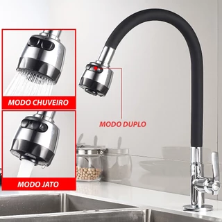 Extensor de Torneira De Cozinha Gourmet Flexível De Silicone Com Jato Duplo - A692