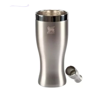 Copo Stanley Pilsner Glass Térmico Original Prata Aço Inox 444ml Presente Dia Pais Lembrancinha