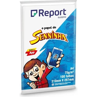 Papel Report Senninha Branco, A4, 75g, 100 folhas, Sulfite