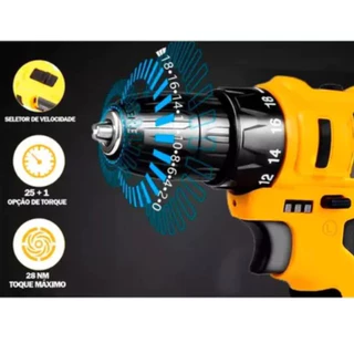 Parafusadeira Cortar Chapas Metal Furadeira Portátil Bateria 48V B-TEK BT-DZ41