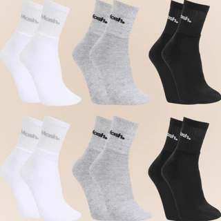 Kit De 6 Pares Meias Mash Em Algodão Cano Médio Casual e Esportivas com Calcanhar Verdadeiro