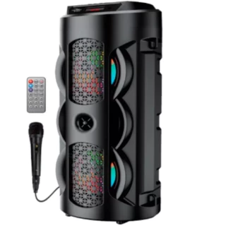 Caixa Som Bluetooth Torre Portátil Fm Mp3 Usb Sd Com Microfone 20W