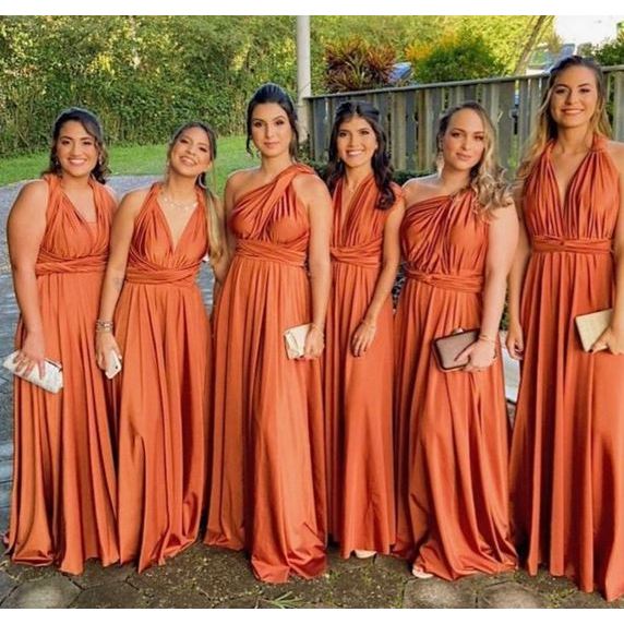vestido madrinha terracota multiformas festa casamento formatura infinity