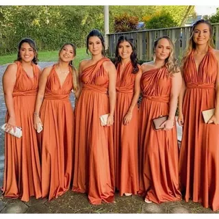 vestido madrinha terracota multiformas festa casamento formatura infinity