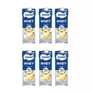 Kit C/6 Bebida Lactea Whey Zero Lac. Baunilha Itambé 250ml