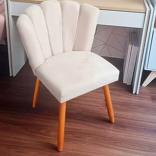 Cadeira Pétala Veludo Poltrona Flor Decorativa Luxo Sala de Estar, Salão, Quarto, Estética, Pés Palito, Decoração Várias Cores - Pratikza