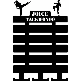 Porta Faixa e Medalha Taekwondo mdf 6mm preto