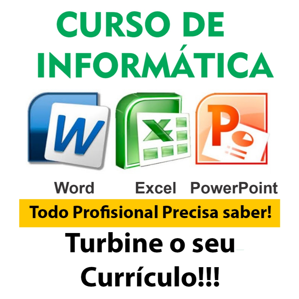 Curso mais guia de estudo - Microsoft Word PowerPoint e Excel - 3 Cursos Completos e com Certificado