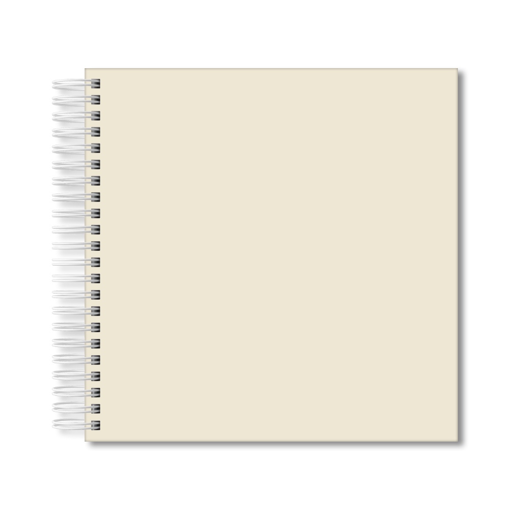 Álbum Scrapbook Marfim 28x28cm Capa Lisa Espiral Branco