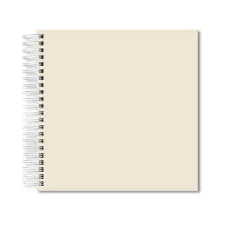Álbum Scrapbook Marfim 28x28cm Capa Lisa Espiral Branco