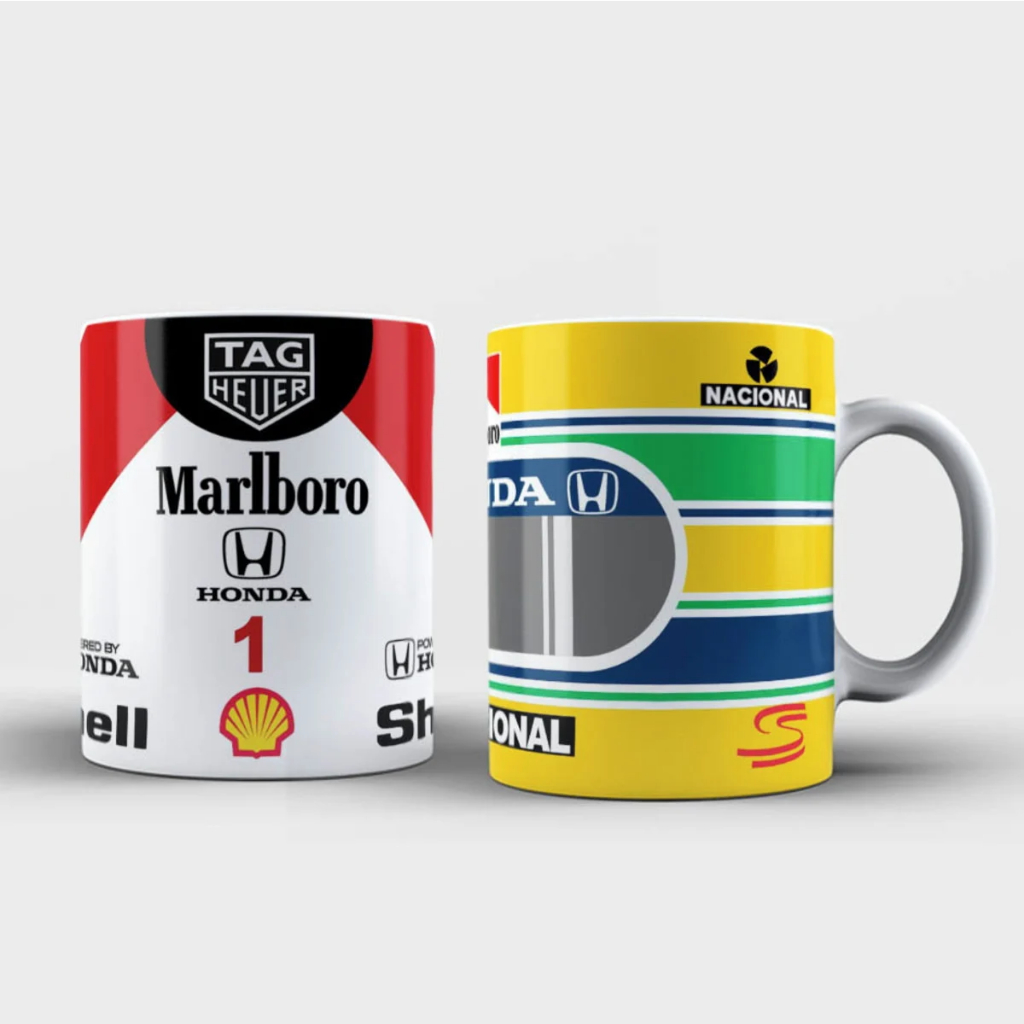 Caneca Ayrton Senna Retrô Fórmula 1