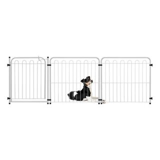 Kit Cercado Grade Portão Pet + 2 Módulos 69cm Proteção Branco