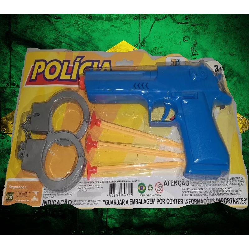 ARMA DE BRINQUEDO PISTOLA LANÇA DARDOS COLORIDA ARMINHA PLÁSTICA CÓD. 03