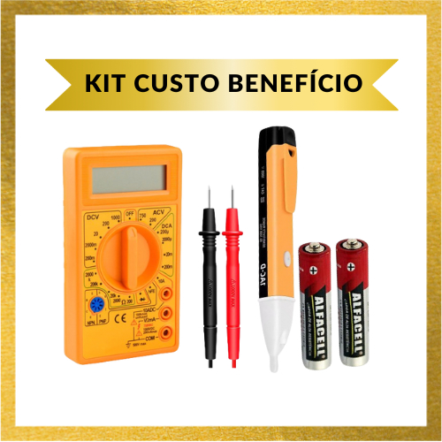 Kit Multímetro Digital Profissional Tela Lcd Iluminada + Caneta ...