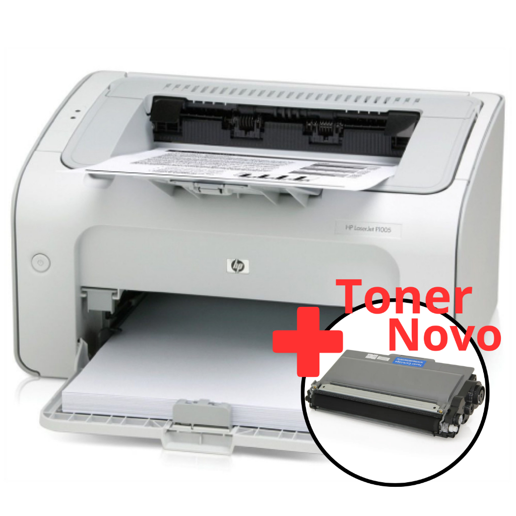 Impressora LaserJet HP P1005 Seminova Com Cabos + Toner Novo