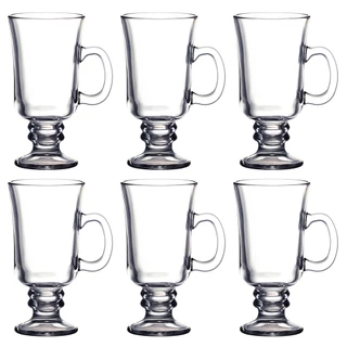 Jogo C/ 6 Taças de Vidro Xícara Irish Coffee 250ml Café e Cappuccino 25556