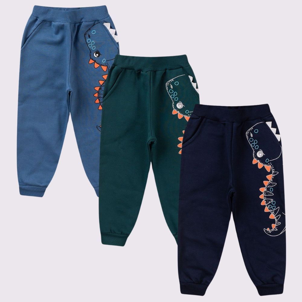Calça Menino Em Moletom Dino