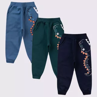 Calça Menino Em Moletom Dino