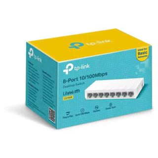 Switch TP-Link LS1008 Fast Ethernet de 8 portas Green Ethernet