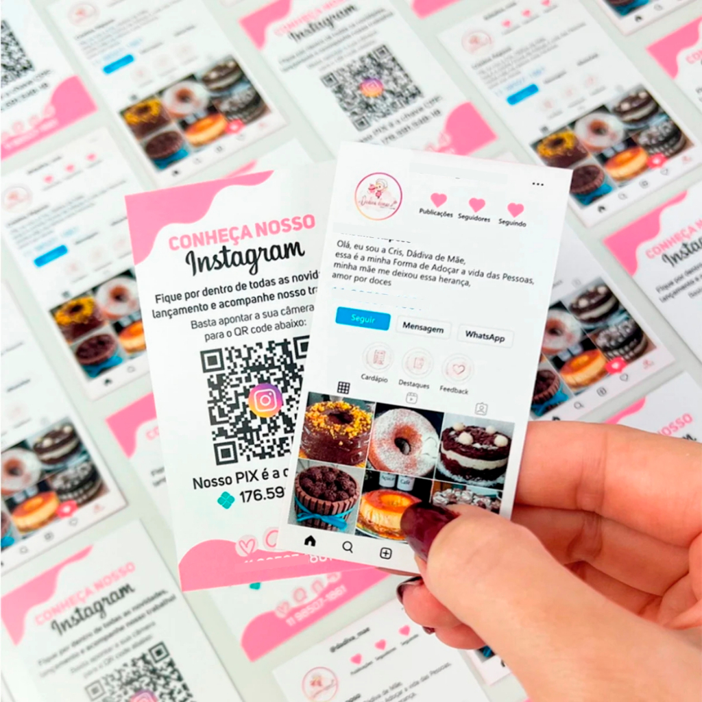 Cartão de visitas 1000 unidades Feed do Instagram Arte Gratis
