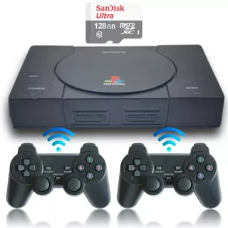 Mini Playstation 1 com 130 MIl Jogos Versão 128GB 2 Controles sem fio