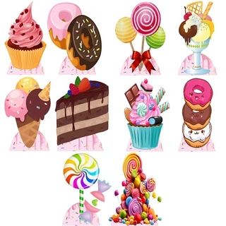 Doces - 10 Displays De Festa De 20cm Totens