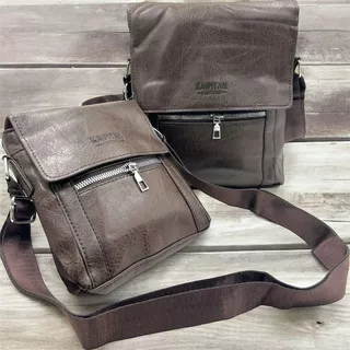Kit Bolsa Tiracolo Couro Masculina