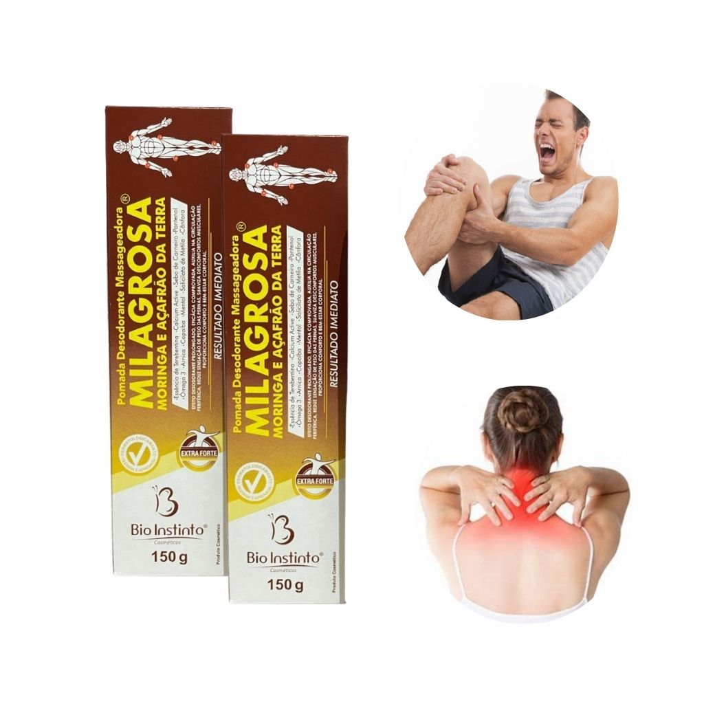 KIT C/2 CREME DE MASSAGEM POMADA MILAGROSA MASSAGEADORA DOR MUSCULAR ...