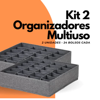 Kit 2 Organizadores Gavetas para Guarda Roupas 24 Divisórias Colmeia Organizadora Peças Intimas Meias Armários