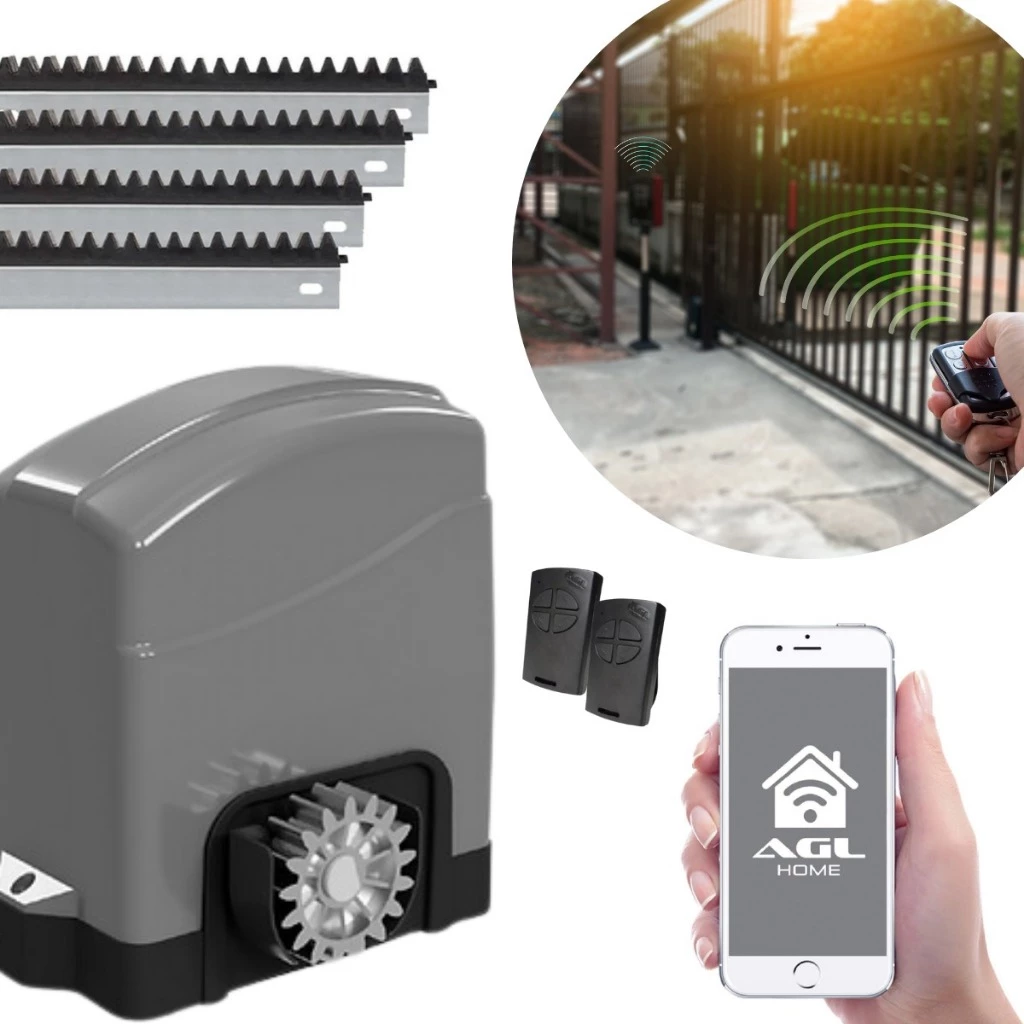 Kit Motor de Portão Eletrônico Wifi AGL Izzy Abre Celular internet Aviso aberto 300Kg
