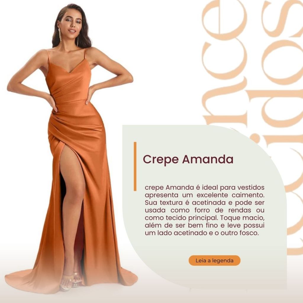 Vestido De Festa Com Tecido Crepe Amanda Crepe Amanda (3m X 1,50m