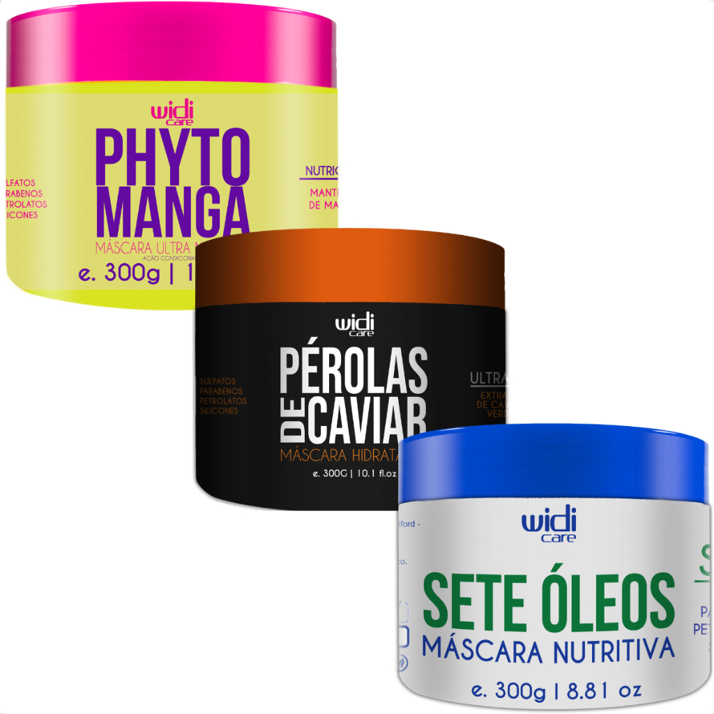 Kit Cronograma Sete Óleos 300g + Pérolas de Caviar 300g +