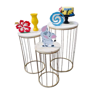 trio de mesa cilindro fino fixo decoração festa