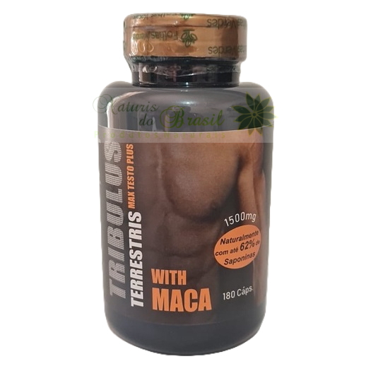 Folhas Verdes Tribulus Terrestris com Maca MAx Testo Plus 180 Cáps Shopee Brasil