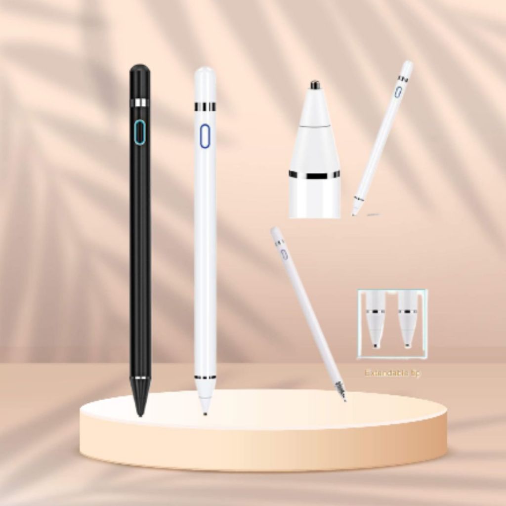 Caneta Stylus Pen Touch Ponta Fina Preta e Branca | Shopee Brasil