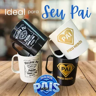 Kit 100 Caneca dia dos pais para brinde presente lembrancinha dia dos pais caneca personalizada xícara chá café cerveja Copo chopp
