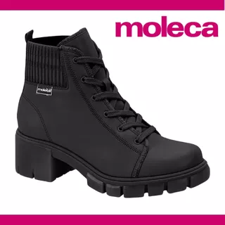 Bota Coturno Salto Medio Cano Curto Moleca Tratorado Plataforma