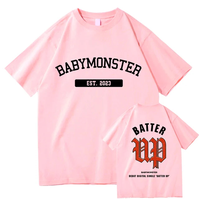 Camiseta Camisa Básica Algodao BabyMonster Batter Up Pop Coreano