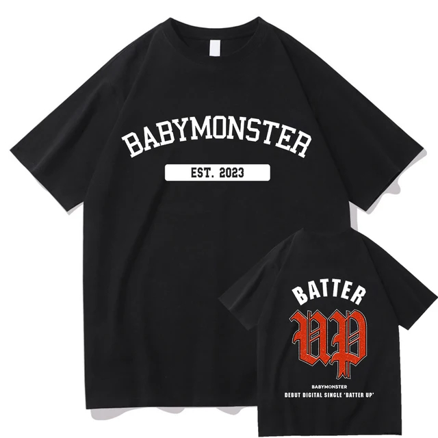 Camiseta Camisa Básica Algodao BabyMonster Batter Up Pop Coreano