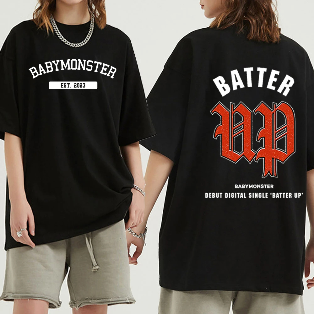Camiseta Camisa Básica Algodao BabyMonster Batter Up Pop Coreano